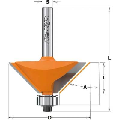 CMT Orange Tools CMT C936 Úhlová fréza s ložiskem - 45° D45x18 S=12 HW