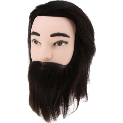 Elementrix cvičná hlava pánská pro kadeřníky 100% lidský vlas