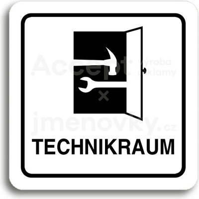 ACCEPT Piktogram technikraum - bílá tabulka - černý tisk