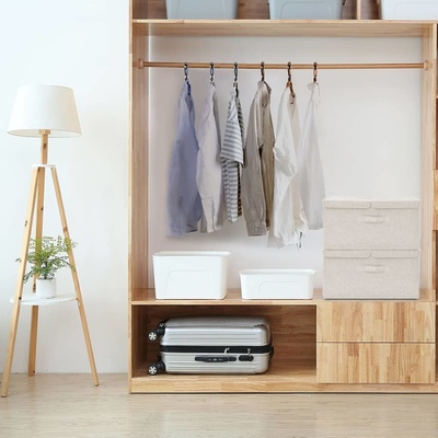 VidaXL Úložné boxy 2 ks textil 50 x 30 x 25 cm krémové