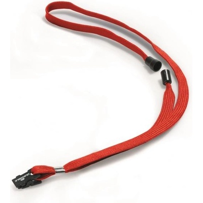 Snúrka na krk DURABLE Závesný remienok 10 mm červený 10 ks