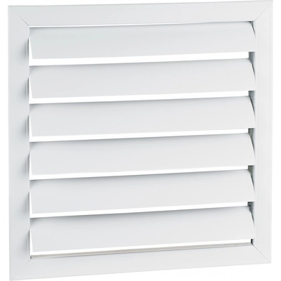 Dalap Бяла пластмасова вентилационна решетка с гравитационни жалузи без фланец 464x422 мм (135)