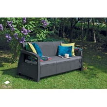 Keter Corfu love seat max trojsedačková pohovka grafitová