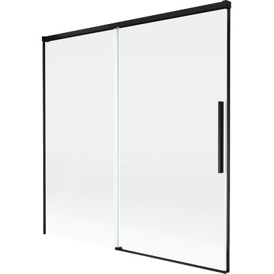 Mexen Rox стъклен параван за вана, двуметров плъзгащ се, 160 x 150 см, прозрачен, черен - 8C9-160-001-70-00 (8C9-160-001-70-00)