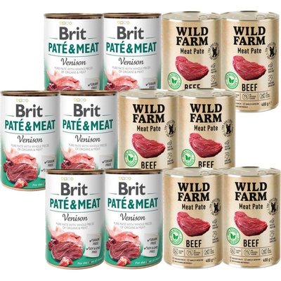 Brit Paté & Meat Venison 6 x 400 g Wild Farm Pate Beef 6 x 400 g