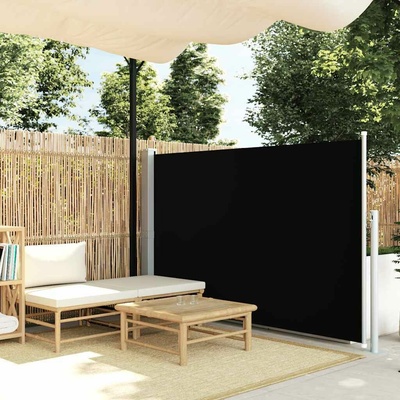 vidaXL Zatahovací boční markýza 140 x 500 cm černá
