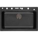 Inter Ceramic Кухненска мивка гранит 8276 Black - черна мивка от гранитен композит, гланц покритие (8276 BLACK) Мивка за вграждане