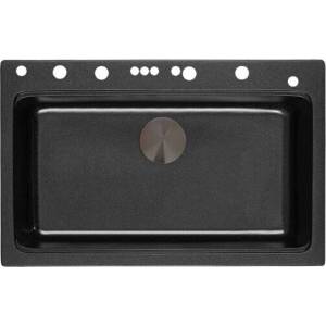 Inter Ceramic Кухненска мивка гранит 8276 Black - черна мивка от гранитен композит, гланц покритие (8276 BLACK) Мивка за вграждане