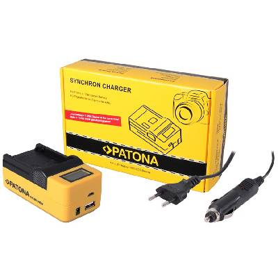 Зарядно Patona - Synchron, Sony NP-FM50/VW-VBD1/BN-V607U, жълто (4525)