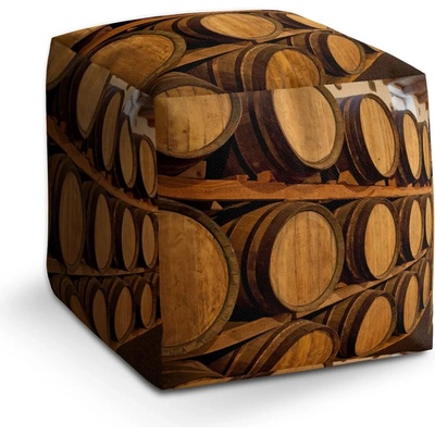 Sablio Taburet Cube Dřevěné sudy: 40x40x40 cm