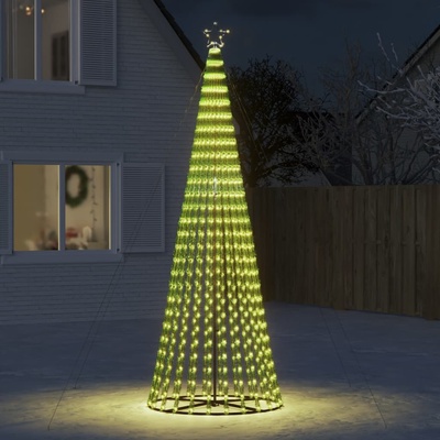 vidaXL Коледна елха светещ конус 688 LED топло бяло 300 см (358068)