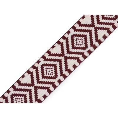 Oboustranný popruh šíře 38 mm, střední, 3 hnědá