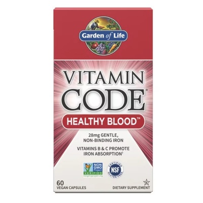 Garden of Life Vitamin Code Healthy Blood, здраве на кръвта, 60 растителни капсули