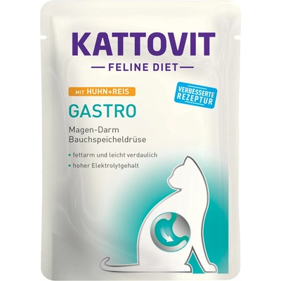 Kattovit 12х85г Gastro Kattovit, консервирана храна за котки - с пиле и ориз
