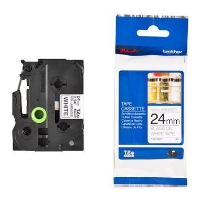 páska BROTHER TZeN251 čierne písmo, biela páska nelaminovná NON LAMINATED Tape (24mm) TZEN251