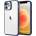Spigen Optik Crystal Case - тънък силиконов (TPU) калъф за iPhone 12 mini (син-прозрачен)