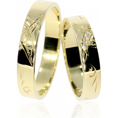 Zlatnictví Helios Zlaté snubní prsteny L 177 Se Zirkony