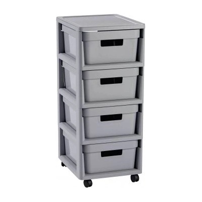 CURVER INFINITY 4x11L Zásuvky 36x69x30cm šedé 04355-099
