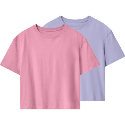 Esmara Kids dívčí triko 2 kusy světle růžová / lila fialová – Sleviste.cz