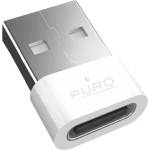PURO USB-C - USB-A адаптер - бял (8018417528552)