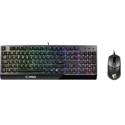 Геймърски комплект мишка и клавиатура MSI VIGOR GK30 COMBO, 5000 DPI, Plunger Switches, RGB, Черен | S11-04US274-CLA (S11-04US274-CLA)