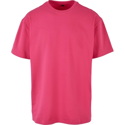 Build Your Brand tričko BY 102 oversize krátký rukáv pánské hibiscus pi Růžová hibiscus
