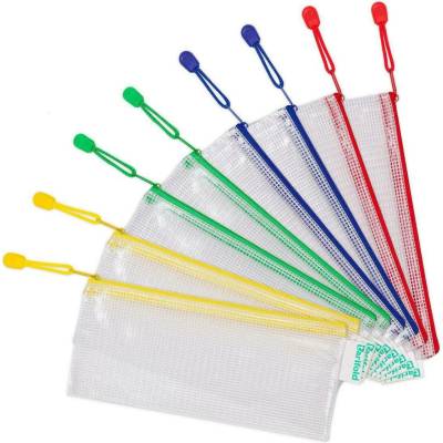 Kapsa, obálka se zipem DL, PVC, transparentní čiré, barevný mix, 1ks