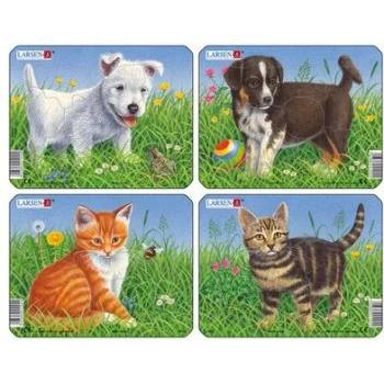 Image 1 of Larsen - Детски пъзел - Мини - Котенца и кученца - 6 части (M13)