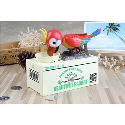Pokladnička na mince hladový papoušek červený – Zbozi.Blesk.cz