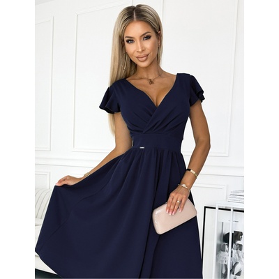 Numoco Рокля с деколте с къс ръкав - тъмно синя Numoco MATILDE numoco | Sin | ЖЕНИ | S
