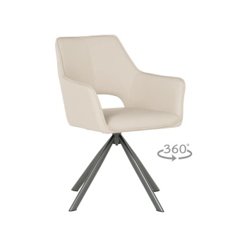 Carmen Трапезен стол reading 2 силиконова кожа - капучино 04