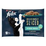 FELIX Вкусни нарязани рибни аромати Мокра котешка храна 4x80g
