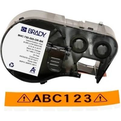 Brady M4C-750-595-OR-BK / 170828, 19.05 mm x 7.62 m, Винил, черен печат / оранжев фон (170828)