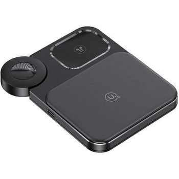 USAMS 3v1 15W bezdrátová nabíječka černá