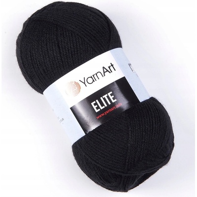 Priadza YarnArt ELITE 100 % Akryl farba 30 Čierna