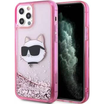 KARL LAGERFELD iPhone 12 6, 1" pink hardcase Glitter Choupette Head (KLHCP12MLNCHCP)