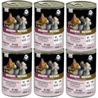 PetRepublic s hovädzím mäsom a pečeňou v želé 6x400 g