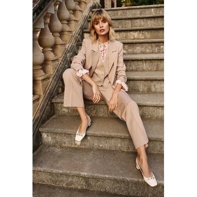 Moodo Двуредно раирано бежово сако Moodo Moodo | Bezhov | ЖЕНИ | XS