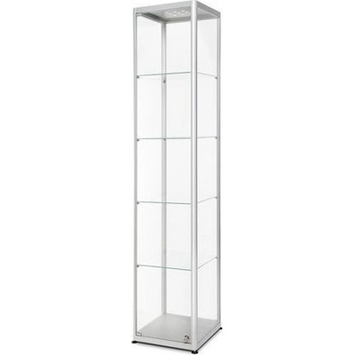 Showdown Displays Skleněná produktová vitrína Dekor s osvětlením 40 x 40 x 200 cm