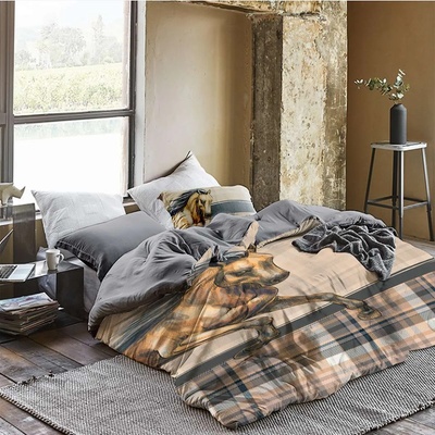 Png Панагюрище Двоен спален комплект Кон с два плика памучен сатен