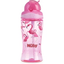 Nuby hrnček netečúci so sklápacou slamkou růžová 360 ml