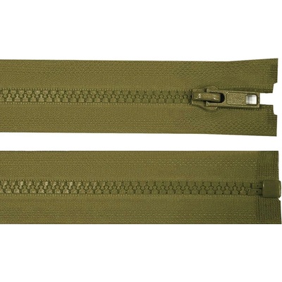 Pro Háčkování Kostěný zip No 5 délka 70 cm zelená khaki tmavá