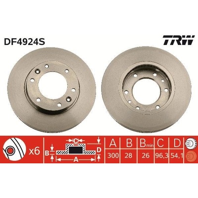 TRW Brzdový kotúč vetraný Ø300mm DF4924S