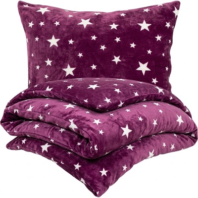 4Home Obliečky mikroflanel Stars violet 140x200 70x90