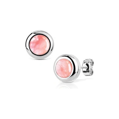 Nubis ocelové náušnice Watermelone Quartz NB017-06