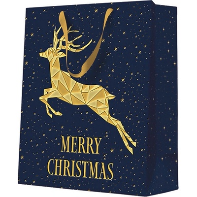 Darčeková taška veľká - Premioum Gold Deer 26,5 x 13 x 33,5 cm