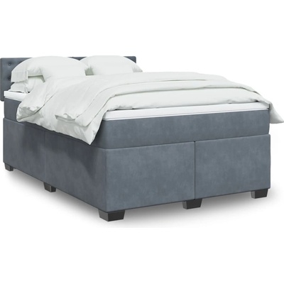 Petrashop 3286343 Boxspring postel s matrací tmavě šedá samet Šedá