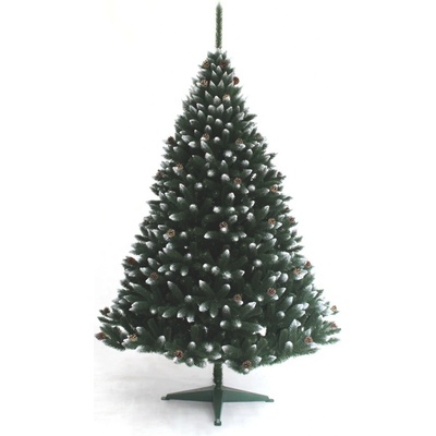 JAKS Vianočný stromček smrek zasnežený so šiškami zelený 220 cm