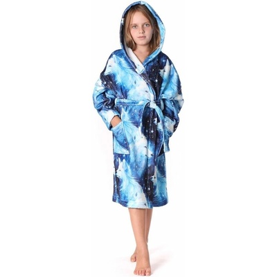 Vestis Dětský župan Lupo s kapucí vlk modrý