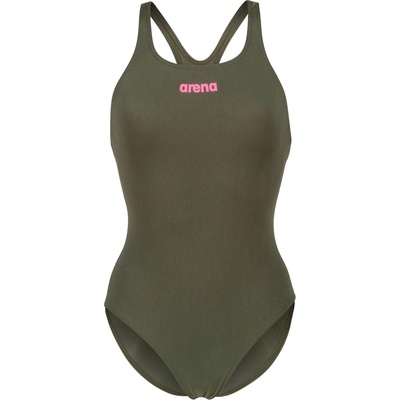 arena Дамски бански костюм Arena Women's Team Swimsuit Swim Pro Solid Swimsuit - Dark Sage / Shocking Pink - размер 36 (EU) (150-4079-1114)